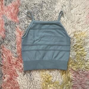 baby blue seamless cropped cami
